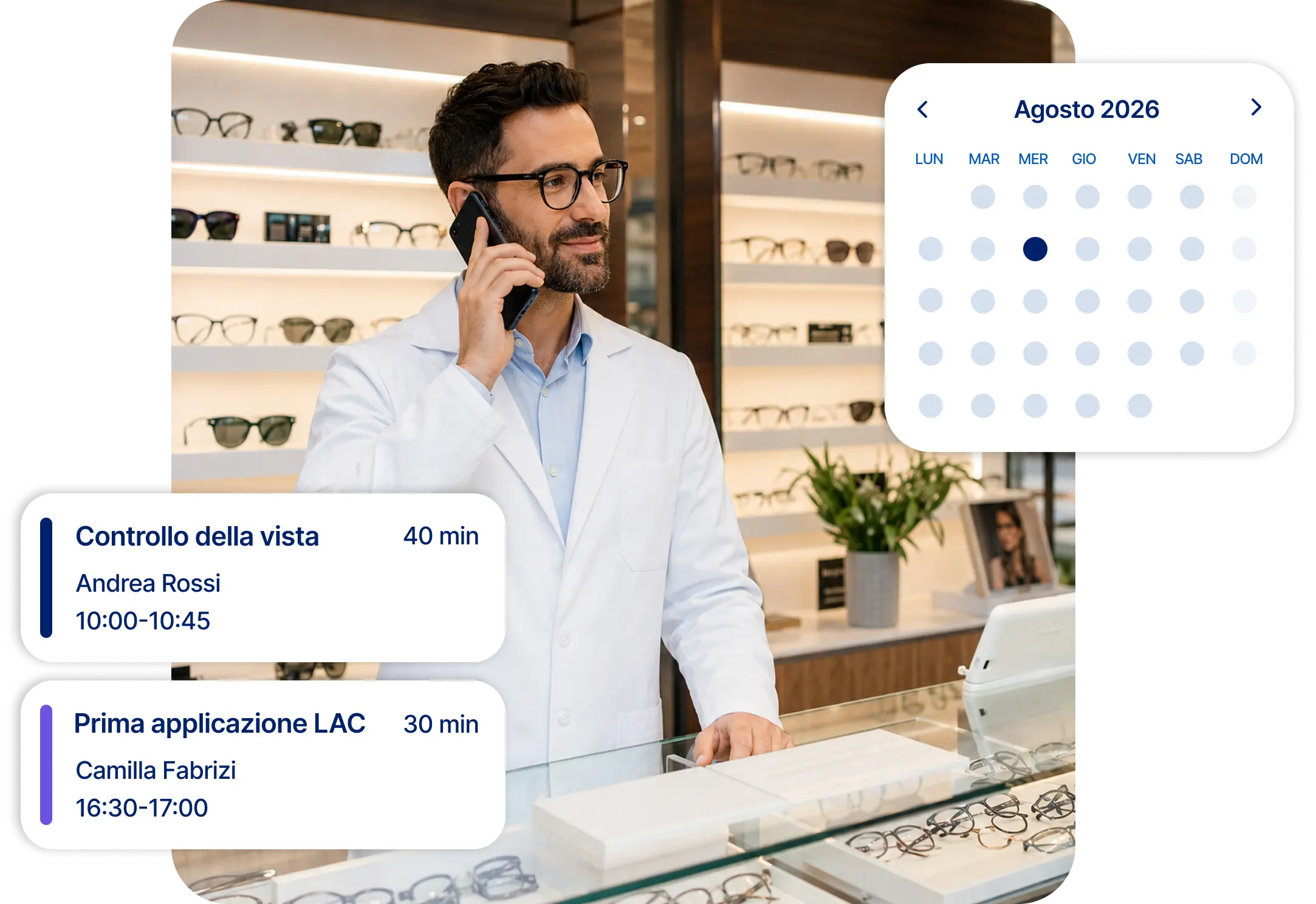 Anteprima della prenotazione appuntamenti Visionami Pro